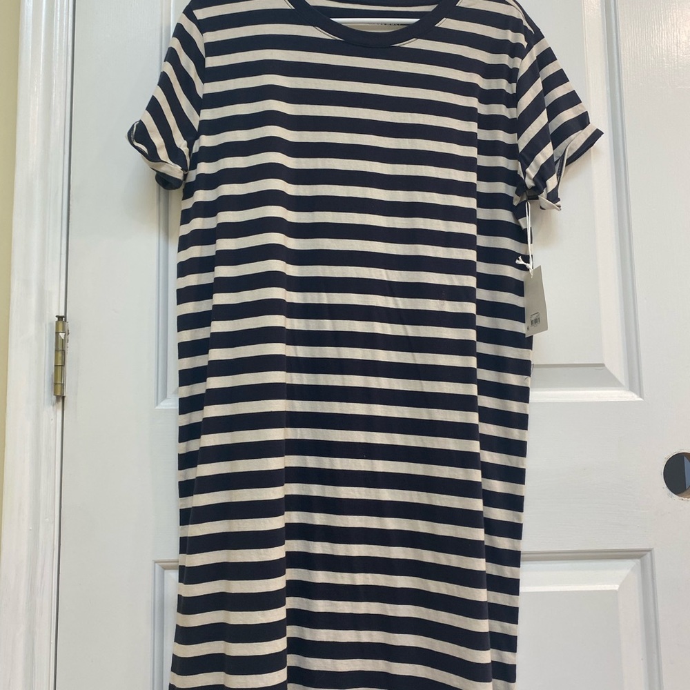 Navy blue and cream t-shirt dress brand new with tags